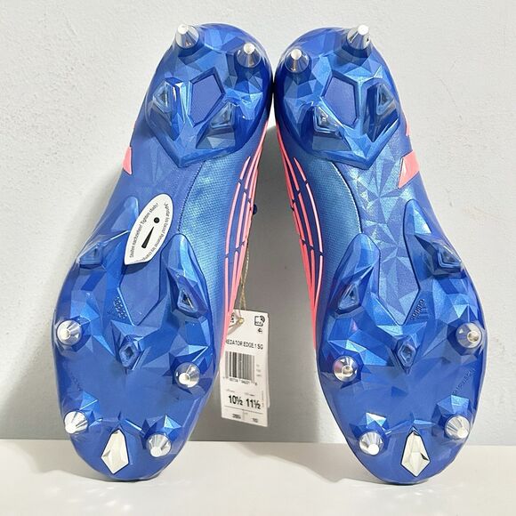 Adidas Predator Edge.1 SG “Hi-Res Blue Turbo” Men’s Size 10 Soccer Cleats - Picture 6 of 9